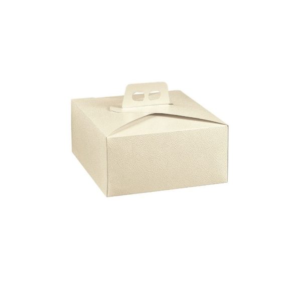 Škatla za torte z ročajem 270х270х120 mm, bež