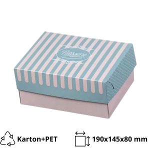 Škatla s pokrovom za sladice 19×14.5×8 cm ALUMINIUM PATISSERIE [15 kos/pak]