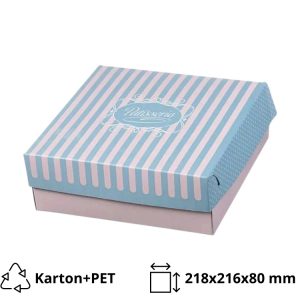 Škatla s pokrovom za sladice 21.8×21.6×8 cm ALUMINIUM PATISSERIE [10 kos/pak]