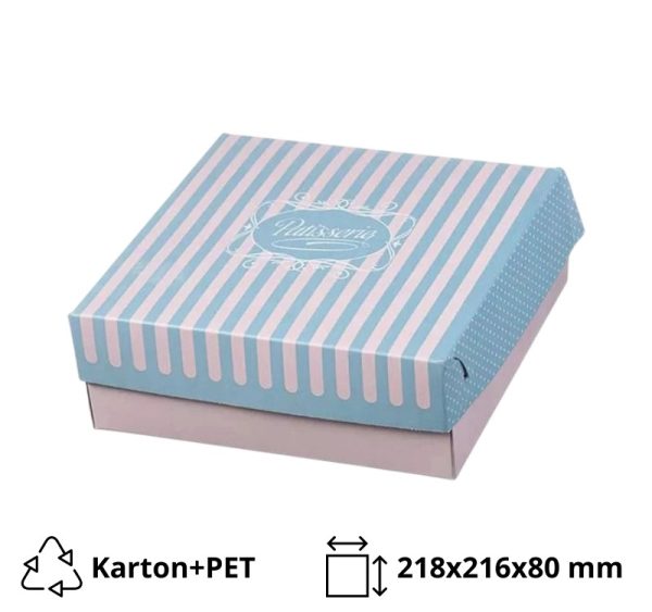 Škatla s pokrovom za sladice 21.8×21.6×8 cm ALUMINIUM PATISSERIE [10 kos/pak]