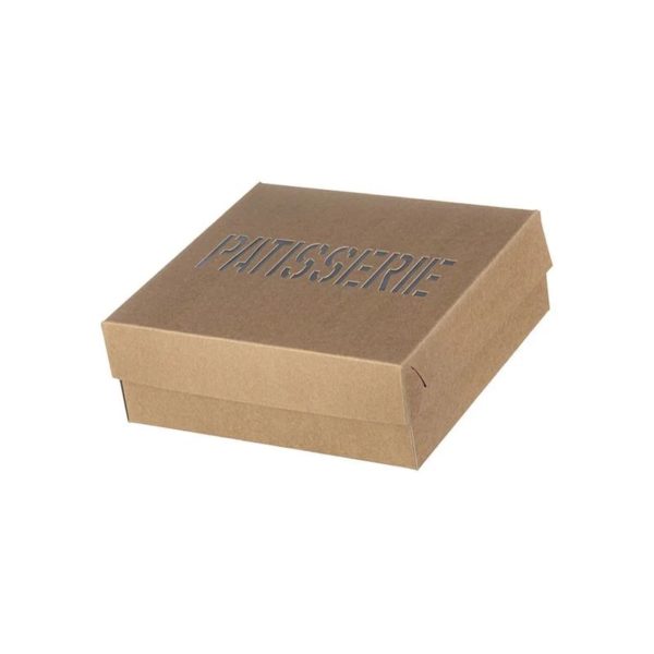 Škatla s pokrovom za sladice 21.8×21.6×8 cm KRAFT PATISSERIE (3 kos/pak)