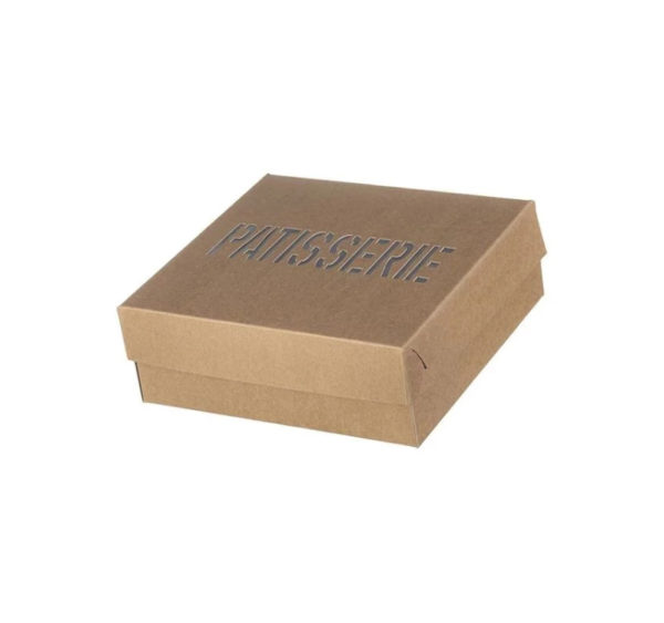 Škatla s pokrovom za sladice 21.8×21.6×8 cm KRAFT PATISSERIE (3 kos/pak)