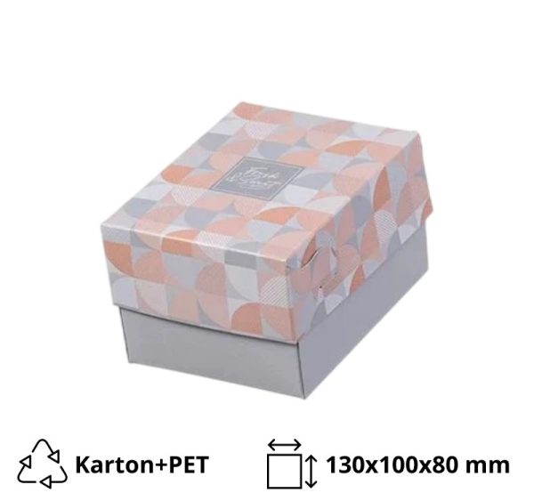 Škatla s pokrovom za sladice 13x10x8 cm SWEET & FRESH [14 kos/pak]