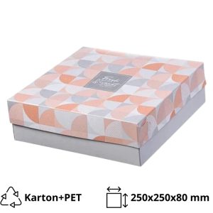 Škatla s pokrovom za sladice 25x25x8 cm SWEET & FRESH [14 kos/pak]