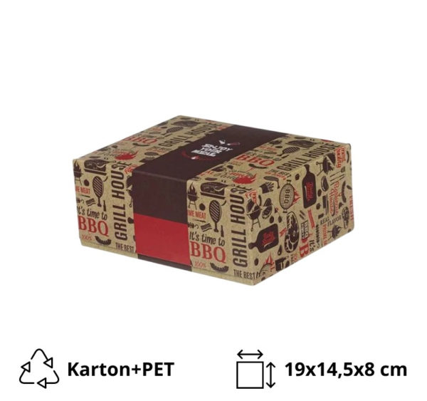 Papirnata posoda ENJOY GRILL, BBQ Aluminium 190x145x80 mm [12 kos/pak]