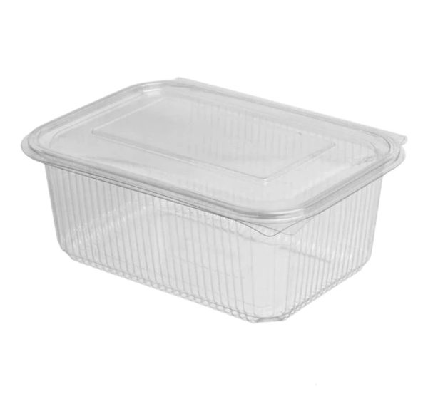 Posoda z ravnim pokrovom PET 2000 ml 214x150x87 HEAVY prozorna [50 kos/pak]