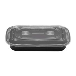 Posodica s pokrovom PP AMERICAN STYLE 750 ml 217x146x43 mm črna [50 kos/pak]