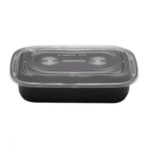 Posodica s pokrovom PP AMERICAN STYLE 1000 ml 217x146x51 mm črna [50 kos/pak]