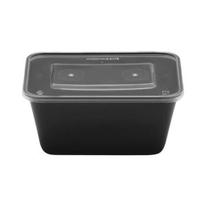 Posodica s pokrovom PP 1000 ml 176x124x80 mm črna [50 kos/pak]