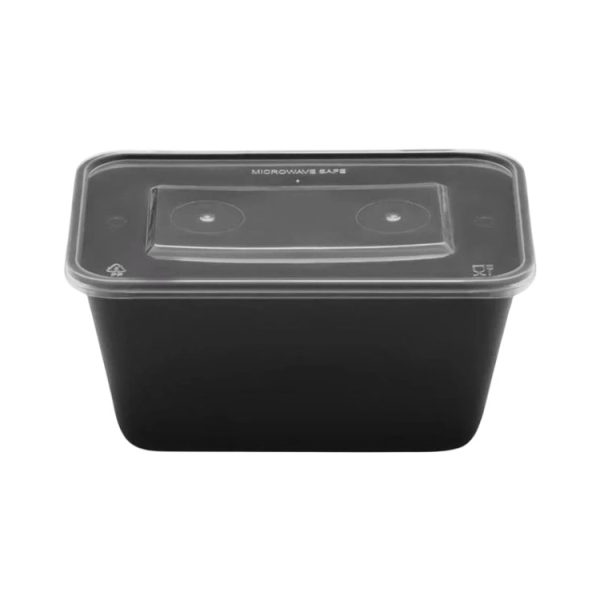 Posodica s pokrovom PP 1000 ml 176x124x80 mm črna [50 kos/pak]