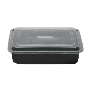 Posodica s pokrovom PP 1600 ml 239x188x55 mm črna [50 kos/pak]