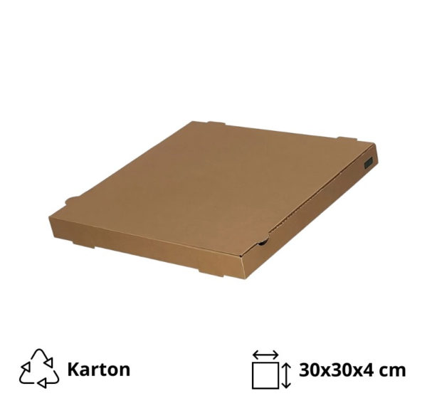 Škatla za pizzo 300x300x40 mm mikro-val karton kraft [100 kos/pak]