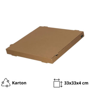 Škatla za pizzo 330x330x40 mm mikro-val karton kraft [65 kos/pak]