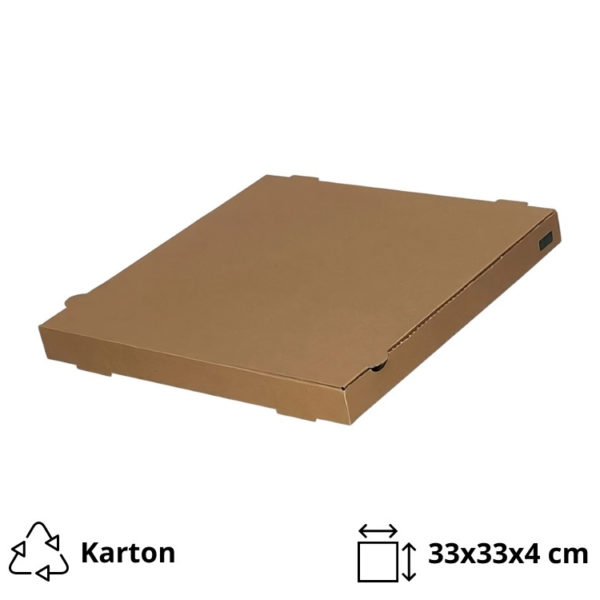 Škatla za pizzo 330x330x40 mm mikro-val karton kraft [65 kos/pak]