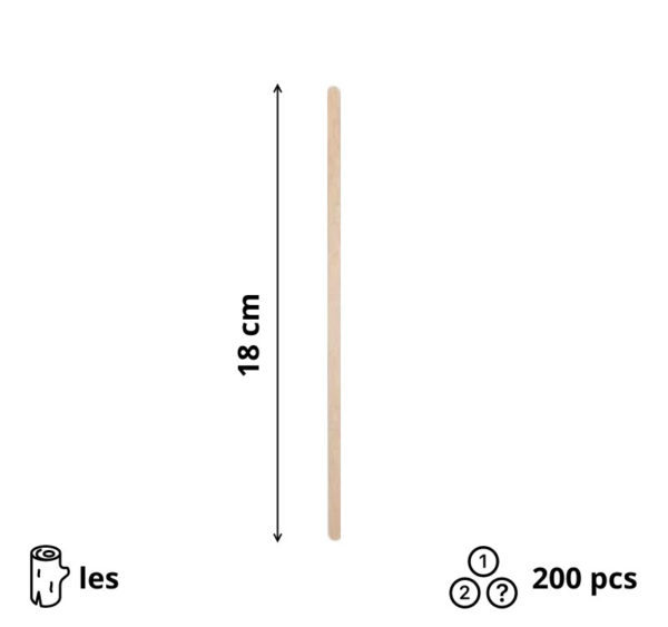 Mešalna palčka lesena 18 cm 200 kos/pak