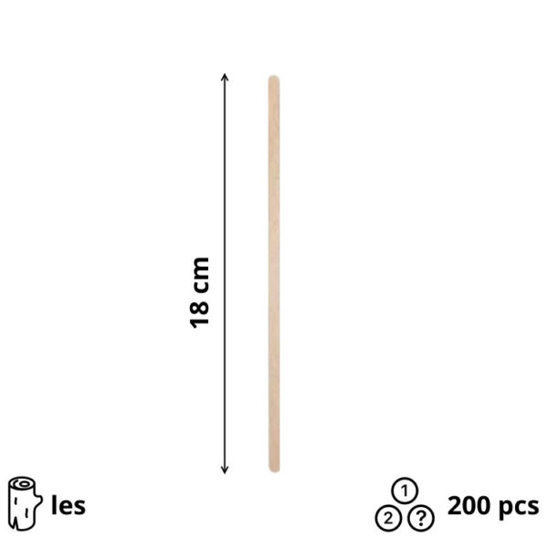 Mešalna palčka lesena 18 cm 200 kos/pak