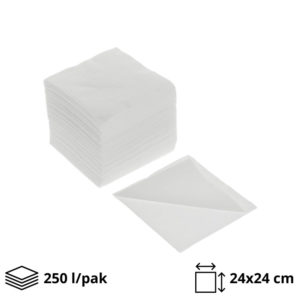 Papirnate serviete 2 sl 24×24 cm beli 250 l/pak