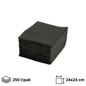 Papirnate serviete 2 sl 24×24 cm 250 l/pak, črni
