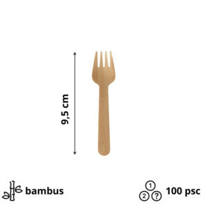 Mini vilice iz bambusa BAMBUS SNACK 9,5cm 100 kos