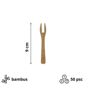 Mini vilice iz bambusa TWIN 9 cm 50 kos (20 pack)