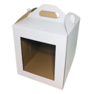 Škatla za torto z oknom 300х300х320 mm bela