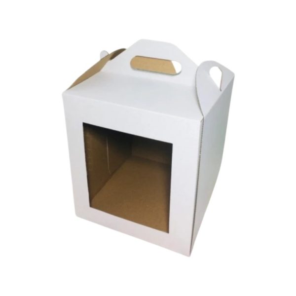 Škatla za torto z oknom 300х300х320 mm bela