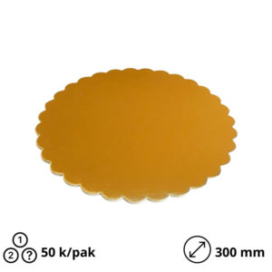 Podstavek okrogli za torto kartonasti d = 300 mm zlato / biser ojačan 3,2 mm [5 kos/pak]