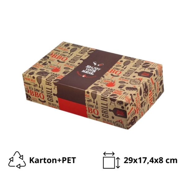 Papirnata embalaža 29×17,4×8 cm ENJOY GRILL, BBQ  Aluminium [20 kos/pak]