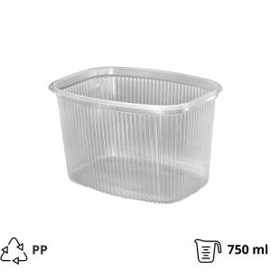 Posodica PP 750 ml 139x102x90mm prozorna, brez pokrova [10 kos/pak]