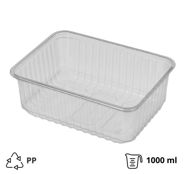 Posodica РР 1000 ml 179х132х63 mm prozorna , brez pokrova [50 kos/pak]