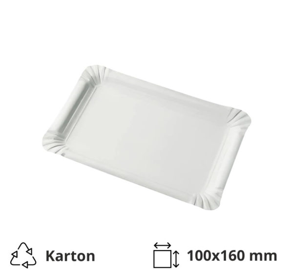 Papirnat krožnik 100х160 mm bel [250 kos/pak]