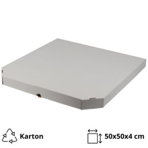 Škatla za pizzo 500×500х40 mm bela/kraft [50 kos/pak]