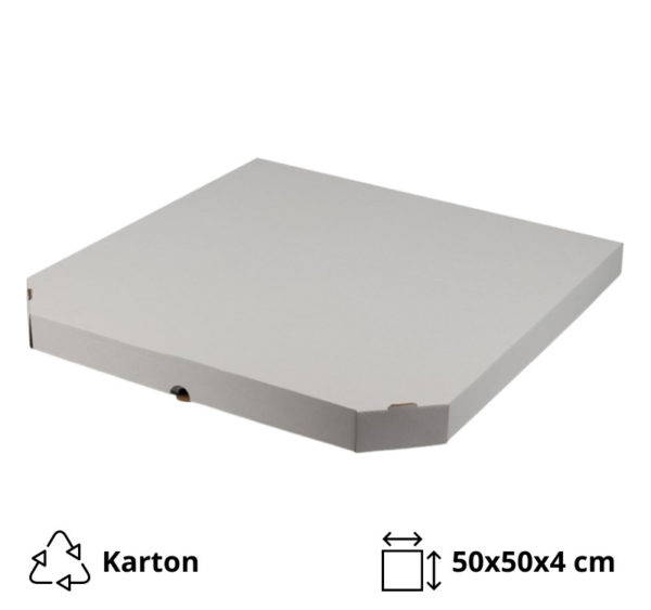 Škatla za pizzo 500×500х40 mm bela/kraft [50 kos/pak]