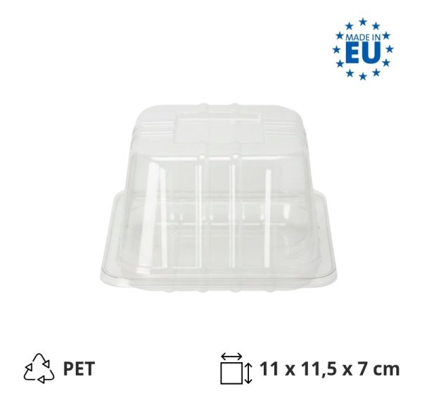 Posodica s pokrovom PET 110x115x70 mm prozorna [100 kos/pak]