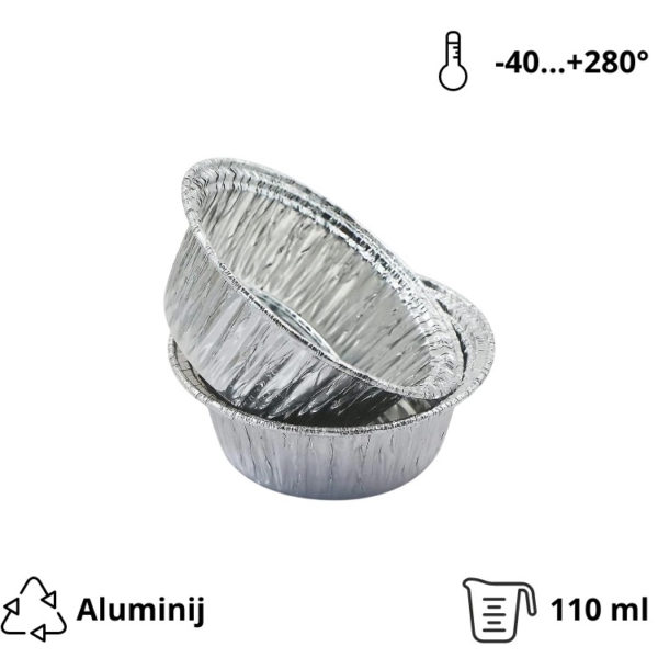 Alu posodica 110 ml d=80 mm h=37 mm 100 kos