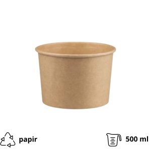 Papirnata posoda 500 ml d=115 mm h=78 mm, kraft, brez pokrova 50 kos