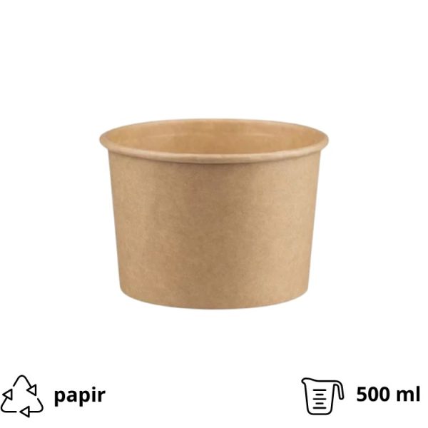 Papirnata posoda 500 ml d=115 mm h=78 mm, kraft, brez pokrova 50 kos