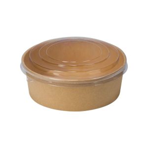 Papirnata posoda s pokrovom 750 ml d=150 mm kraft, komplet, 50 kos