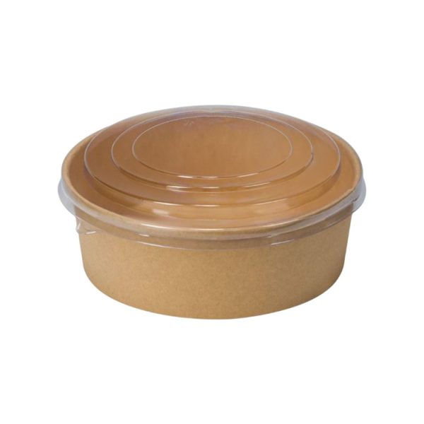 Papirnata posoda s pokrovom 750 ml d=150 mm kraft, komplet, 50 kos