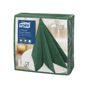 Prtički za večerjo Tork Premium Linstyle® 39×39 cm, 50 l/pak, zelenega macesna