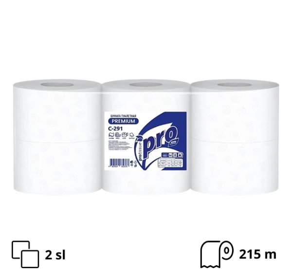 Toaletni papir 2 sl PROtissue Premium 215 m bela
