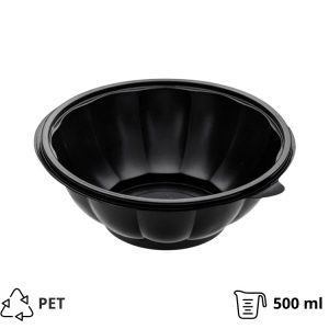 Posodica PET 500 ml d=189 mm črna , brez pokrova [50 kos/pak]