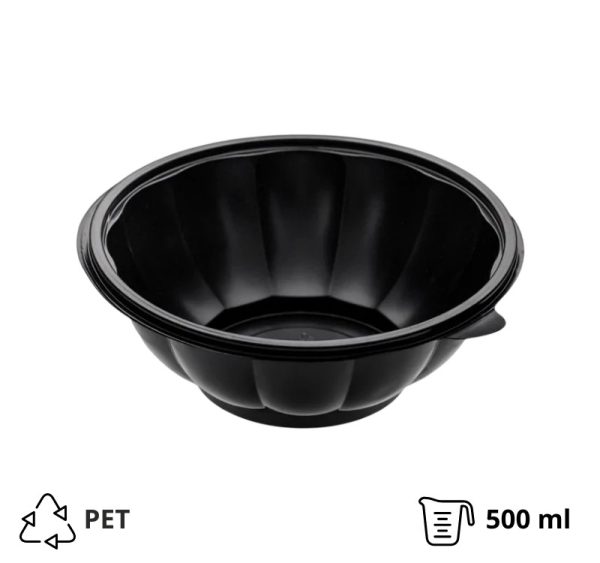 Posodica PET 500 ml d=189 mm črna , brez pokrova [50 kos/pak]