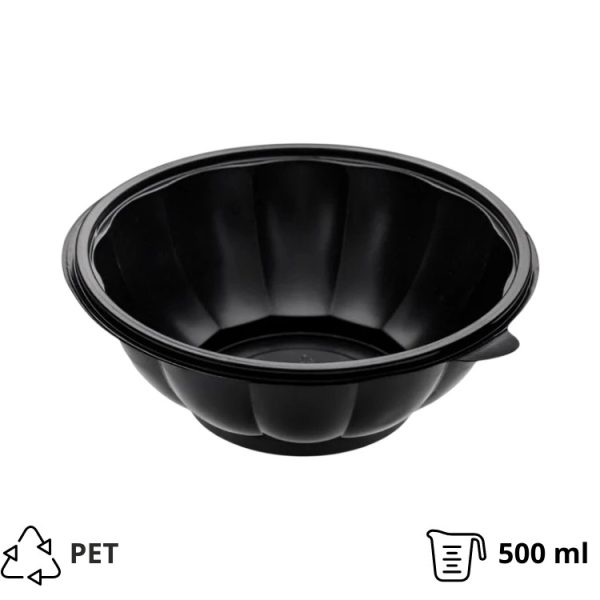 Posodica PET 500 ml d=189 mm črna , brez pokrova [50 kos/pak]