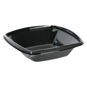 Posodica PET 750 ml 185x185x45 črna , brez pokrova [50 kos/pak]