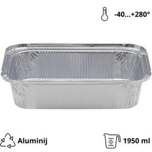 Alu posodica 1950 ml 260x190x56 mm 100 kos