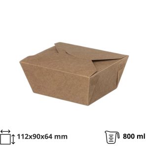 Papirnata posoda 800 ml 112х90х64 mm kraft 50 kos