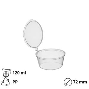 Posodica za omako z pokrovom PP 120 ml  d=72 mm 50 kos