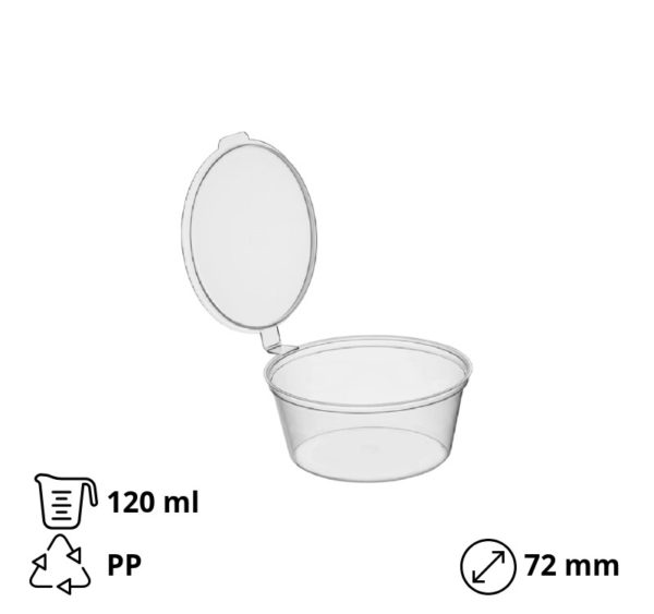 Posodica za omako z pokrovom PP 120 ml  d=72 mm 50 kos