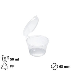 Posodica za omako z pokrovom PP 50 (60) ml d=63 mm 50 kos
